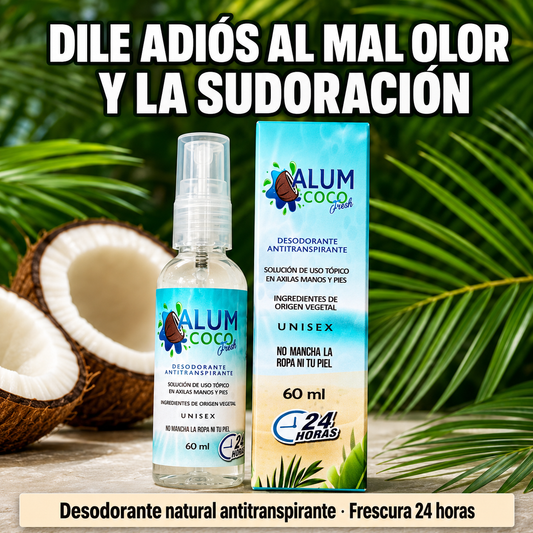 AlumCoco Fresh – Desodorante Natural Antitranspirante 24H | Familiar 60ml