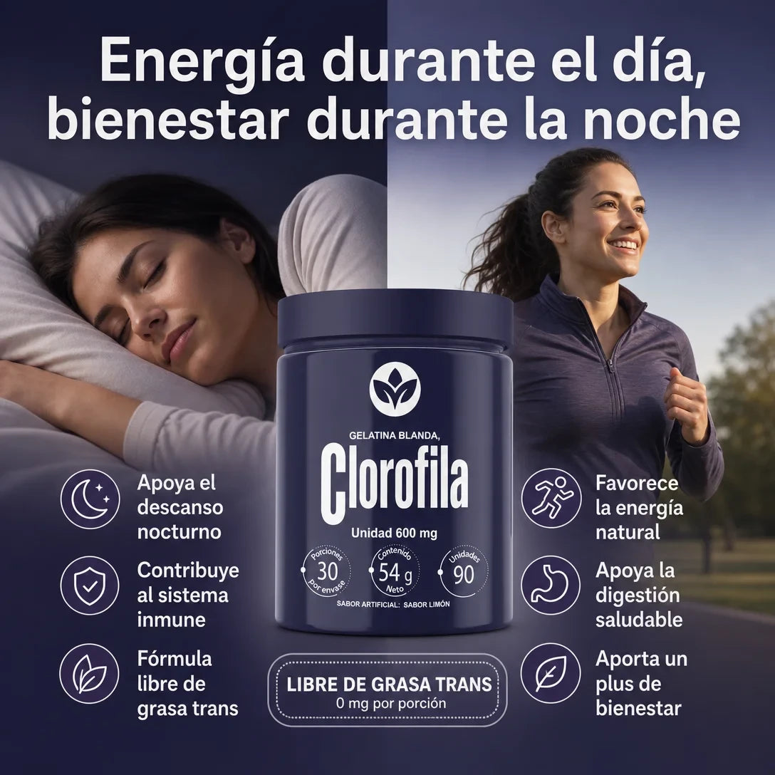 Clorofila Softgel 600 mg – 90 Unidades | Sabor Limón