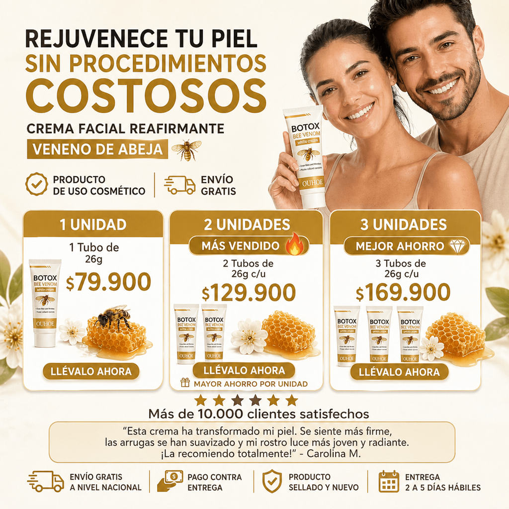 Crema Facial Reafirmante Veneno de Abeja 🐝✨