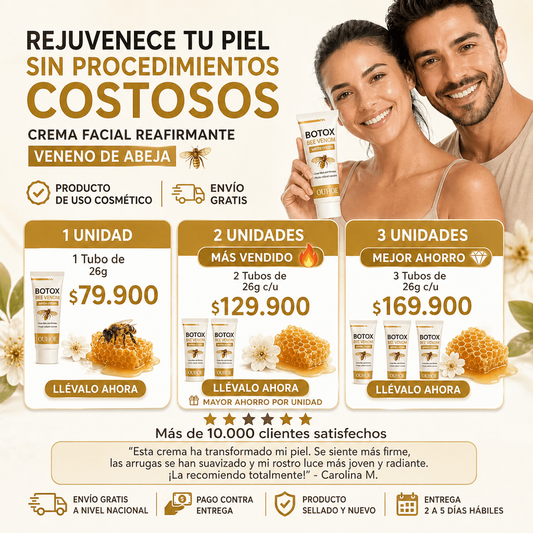 Crema Facial Reafirmante Veneno de Abeja 🐝✨