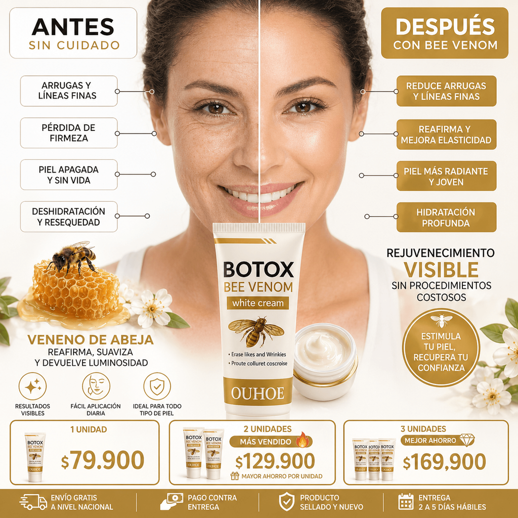 Crema Facial Reafirmante Veneno de Abeja 🐝✨