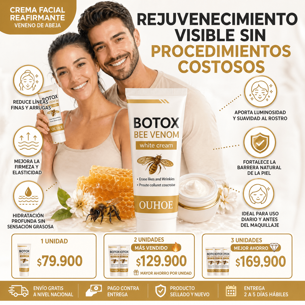 Crema Facial Reafirmante Veneno de Abeja 🐝✨